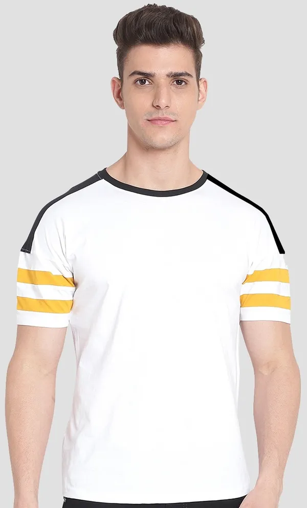 White__Striped_Men_Round_Neck_White_T-Shirt