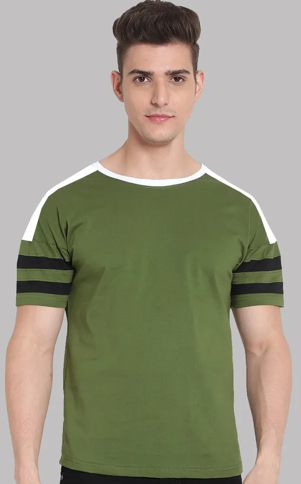 Green__Striped_Men_Round_Neck_Green_T-Shirt