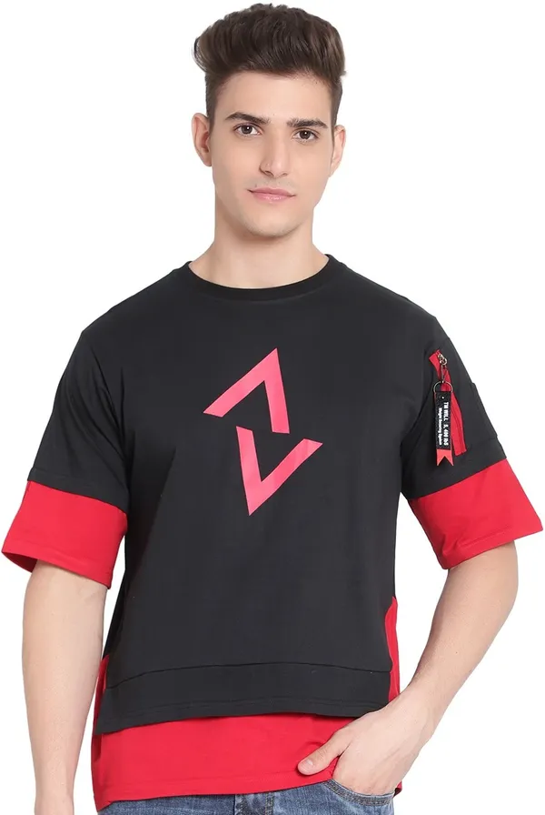 Red__Printed_Men_Round_Neck_Red_T-Shirt