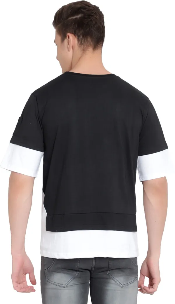 White::Black__Printed_Men_Round_Neck_White,_Black_T-Shirt