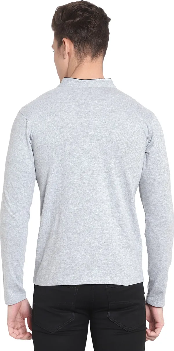 Grey__Solid_Men_Mandarin_Collar_Grey_T-Shirt
