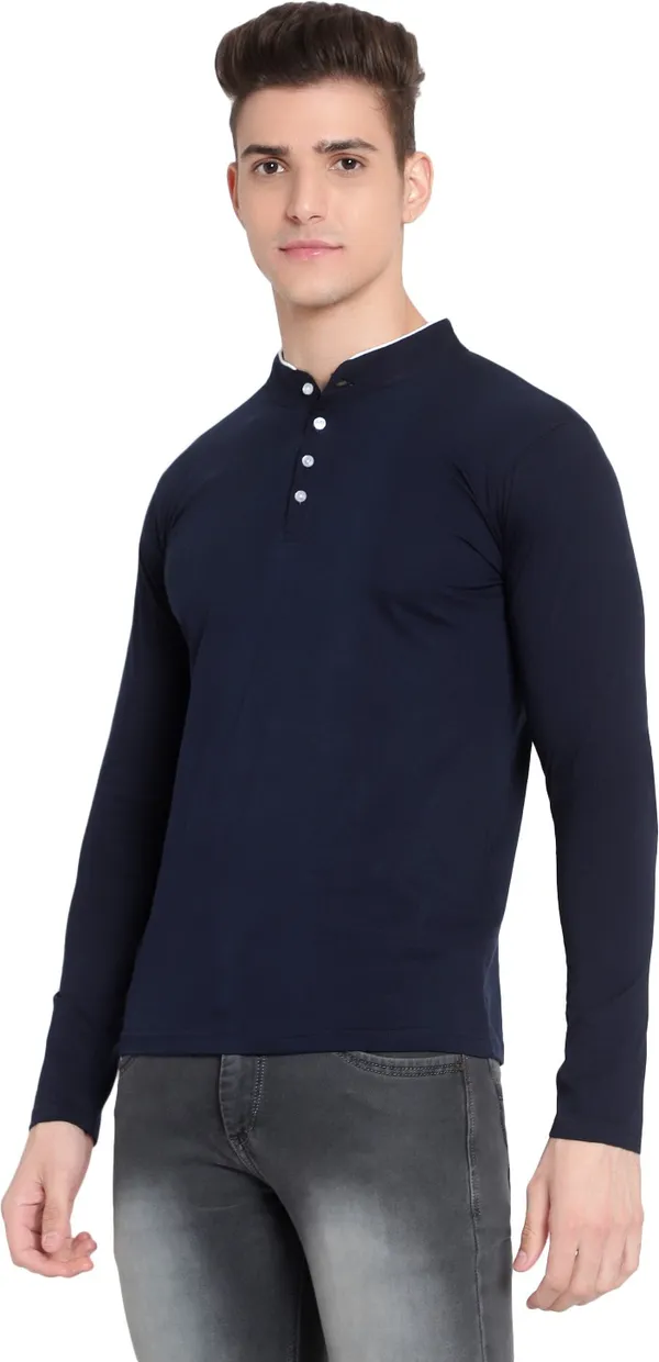 Navy_Blue__Solid_Men_Mandarin_Collar_Navy_Blue_T-Shirt