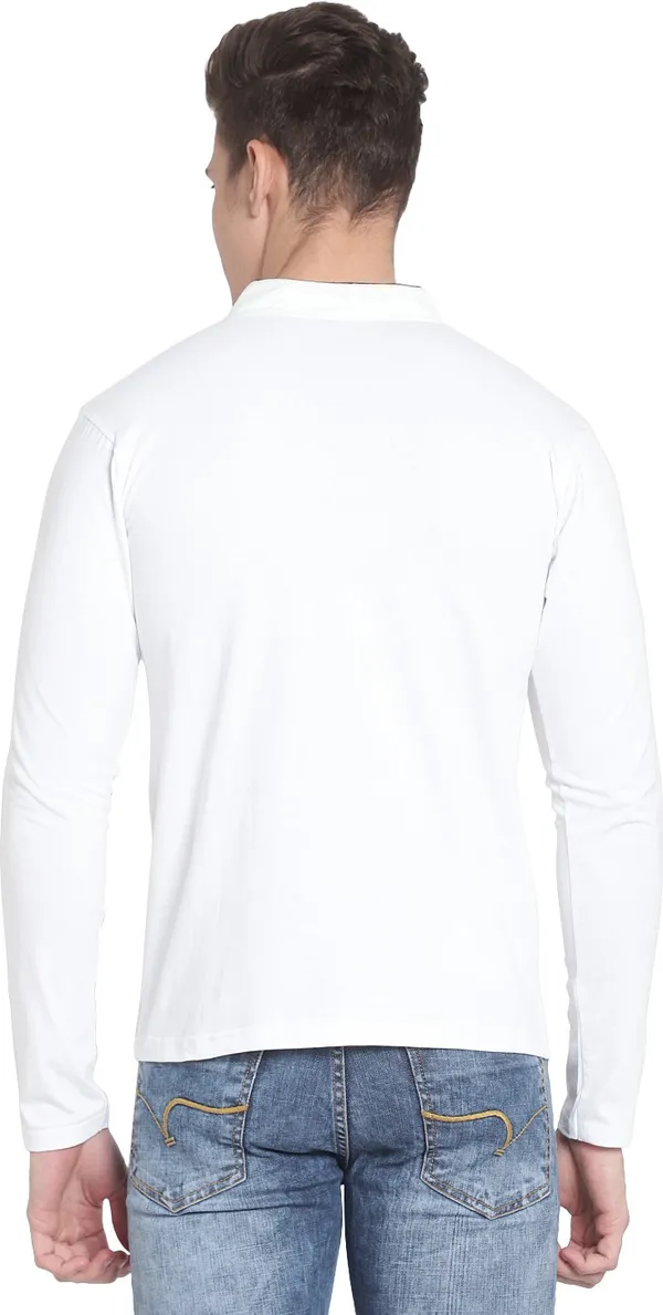 White__Solid_Men_Mandarin_Collar_White_T-Shirt