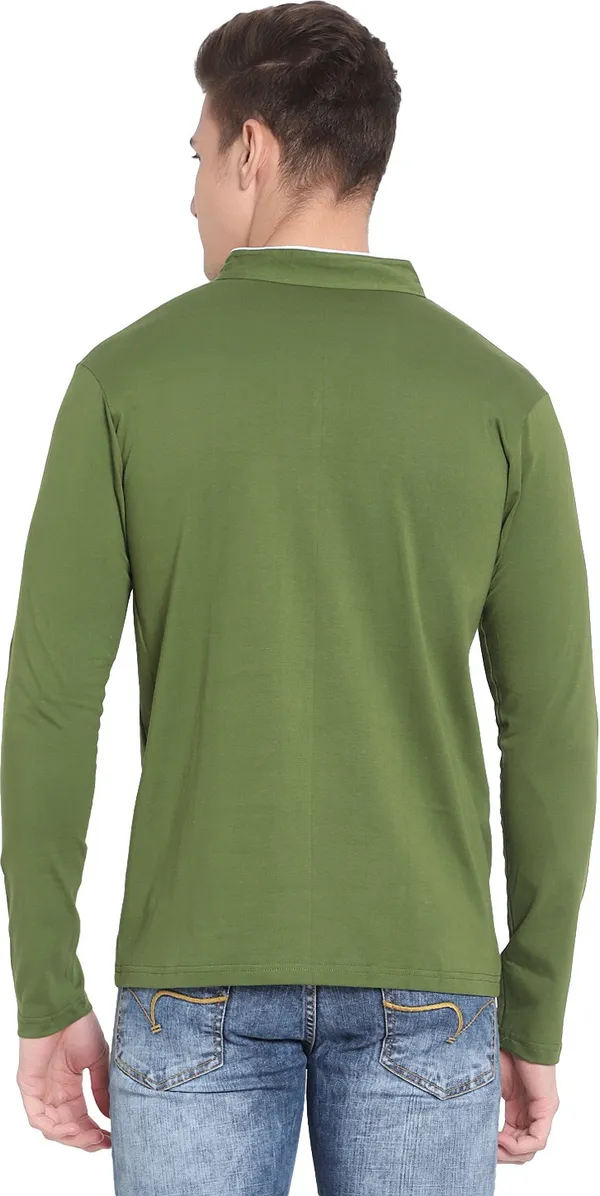 Green__Solid_Men_Mandarin_Collar_Green_T-Shirt