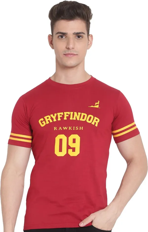 Maroon__Typography_Men_Round_Neck_Maroon_T-Shirt