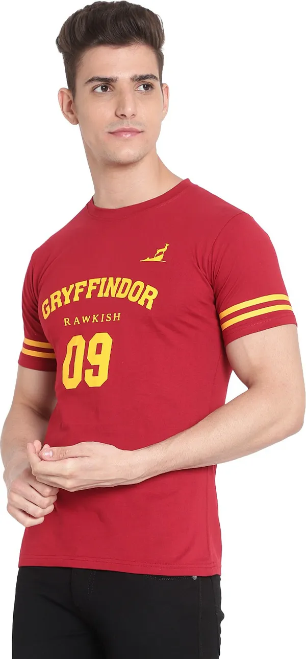 Maroon__Typography_Men_Round_Neck_Maroon_T-Shirt