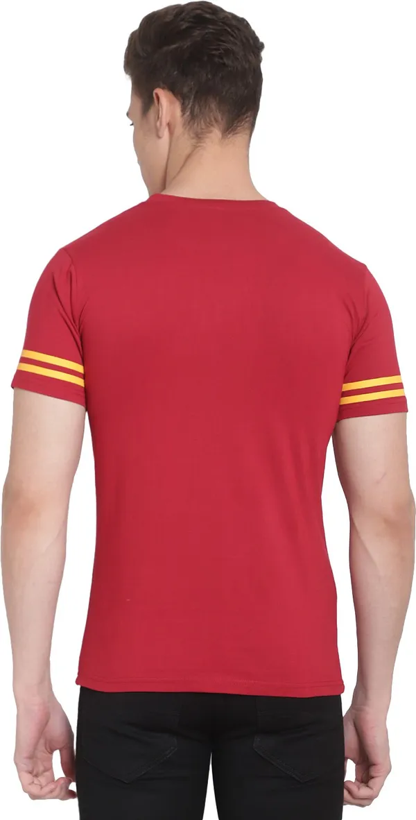 Maroon__Typography_Men_Round_Neck_Maroon_T-Shirt