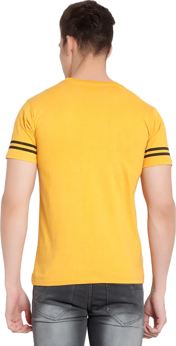 Yellow__Typography_Men_Round_Neck_Yellow_T-Shirt