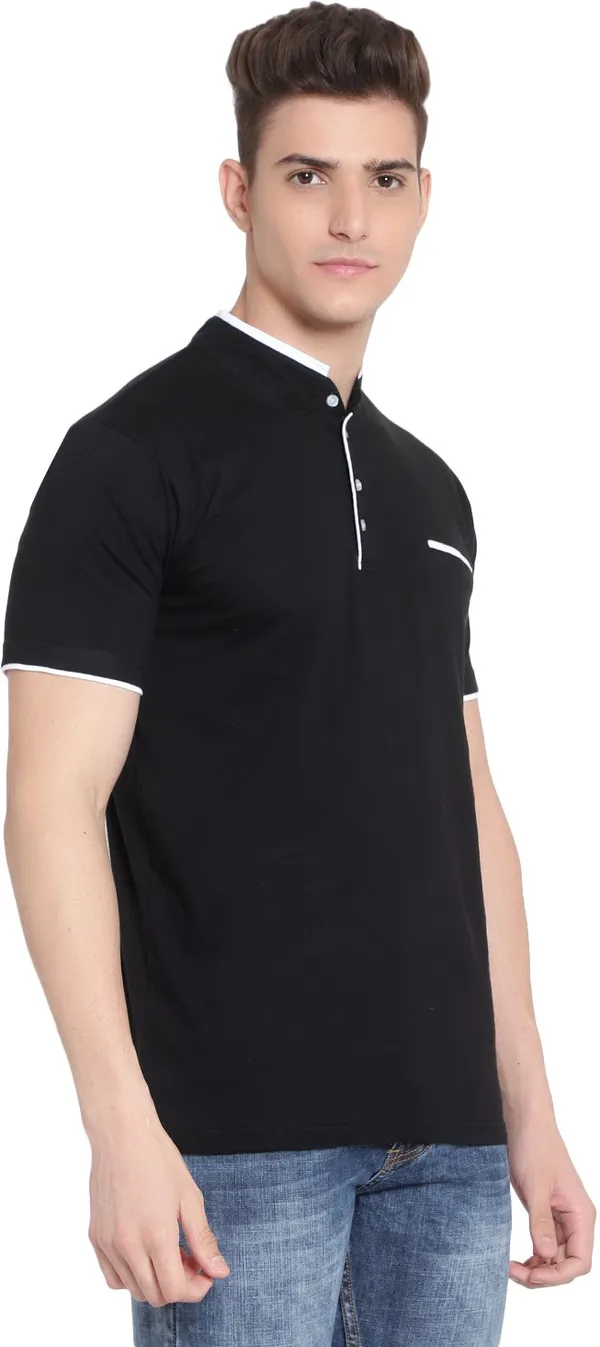 Black__Solid_Men_Mandarin_Collar_Black_T-Shirt