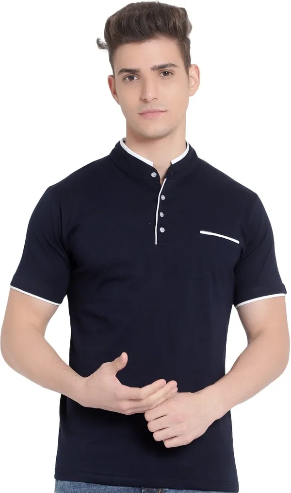 Navy_Blue__Solid_Men_Mandarin_Collar_Navy_Blue_T-Shirt