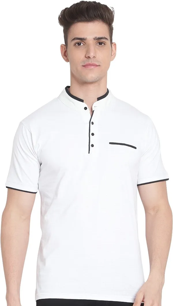 White__Solid_Men_Mandarin_Collar_White_T-Shirt