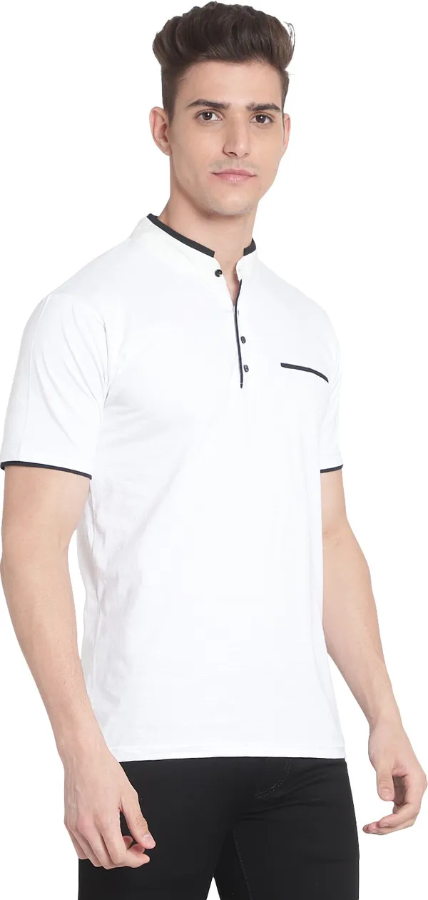 White__Solid_Men_Mandarin_Collar_White_T-Shirt