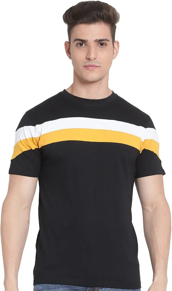 Black__Colorblock_Men_Round_Neck_Black_T-Shirt