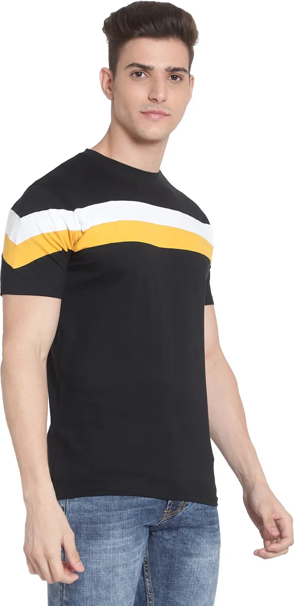 Black__Colorblock_Men_Round_Neck_Black_T-Shirt