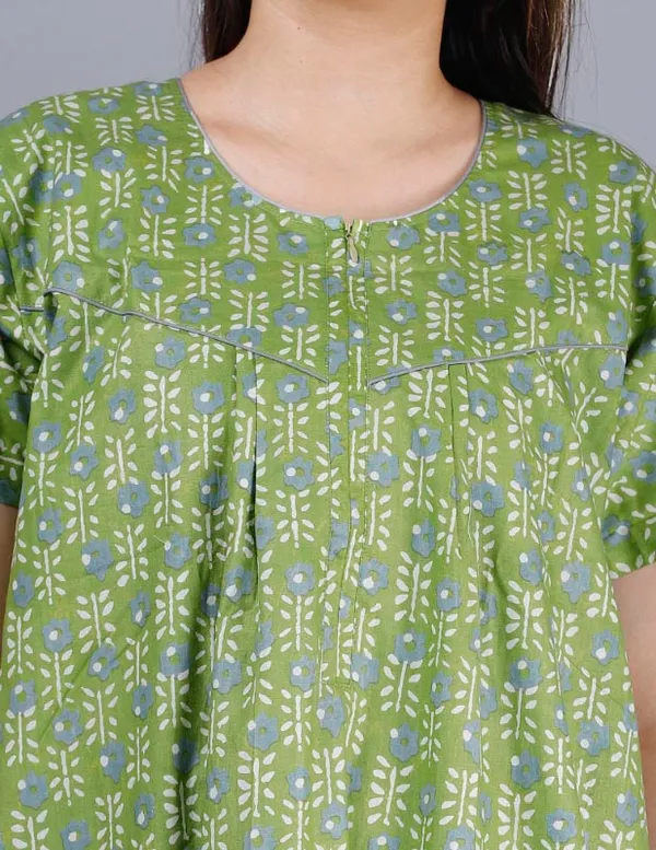 Green_Pure_Cotton_Night_Gown_For_Women