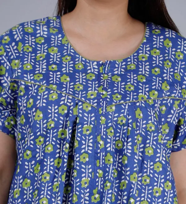 Blue_Pure_Cotton_Night_Gown_For_Women