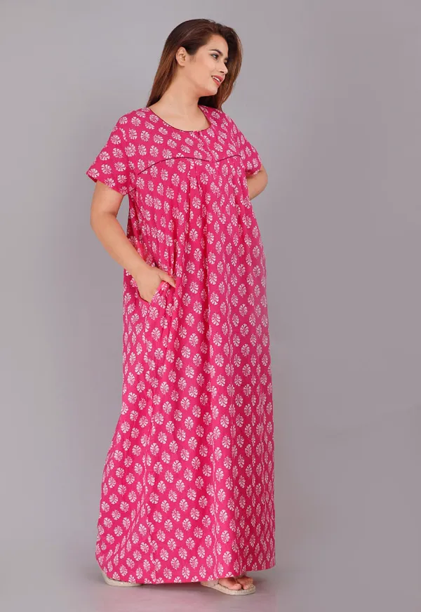 Pink_Pure_Cotton_Night_Gown_For_Women