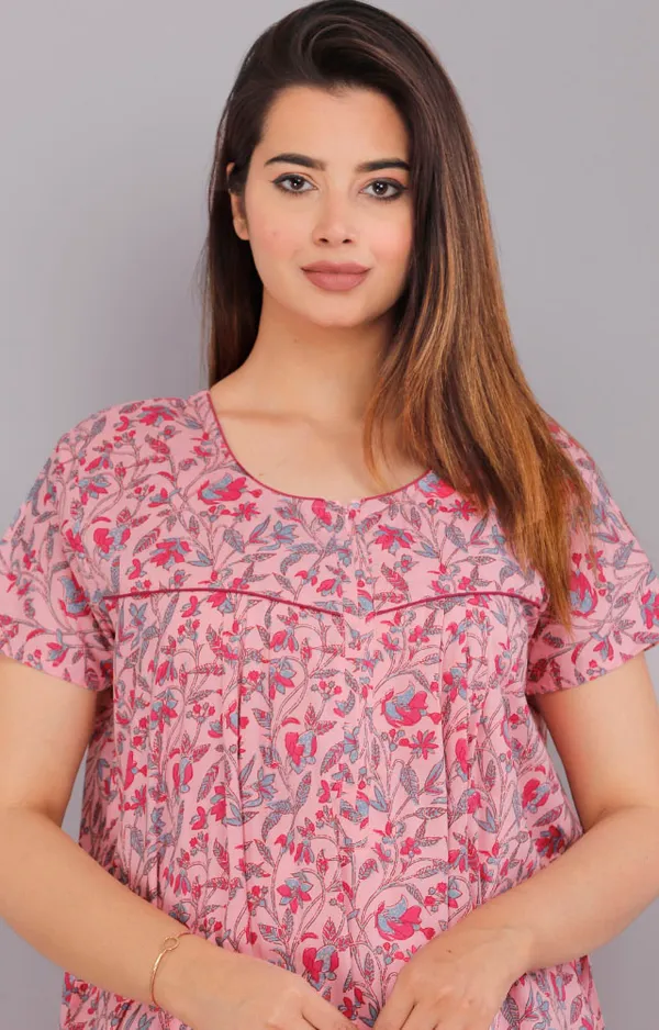 Pink_Pure_Cotton_Night_Gown_For_Women