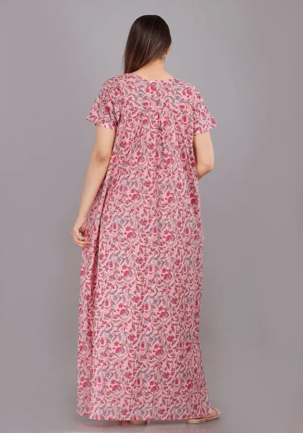 Pink_Pure_Cotton_Night_Gown_For_Women