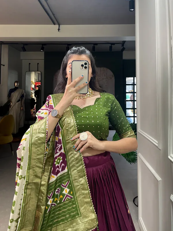 Wine_Patola_Print_Traditional_Lehenga_Choli
