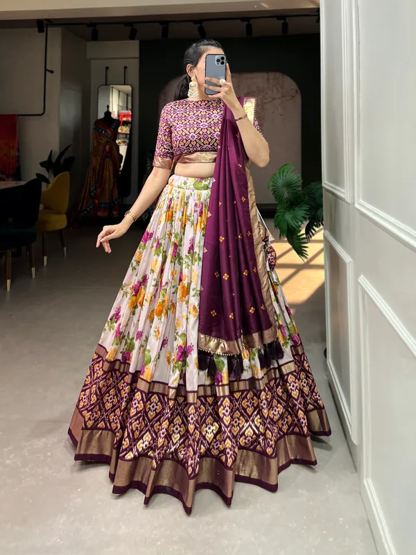 Dola_Silk_Wine_Patola_Print_Traditional_Lehenga_Choli_(Flower_Wine)
