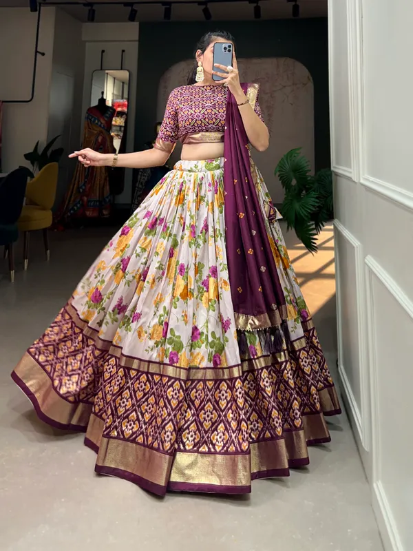 Dola_Silk_Wine_Patola_Print_Traditional_Lehenga_Choli_(Flower_Wine)