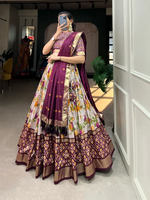 Dola_Silk_Wine_Patola_Print_Traditional_Lehenga_Choli_(Flower_Wine)