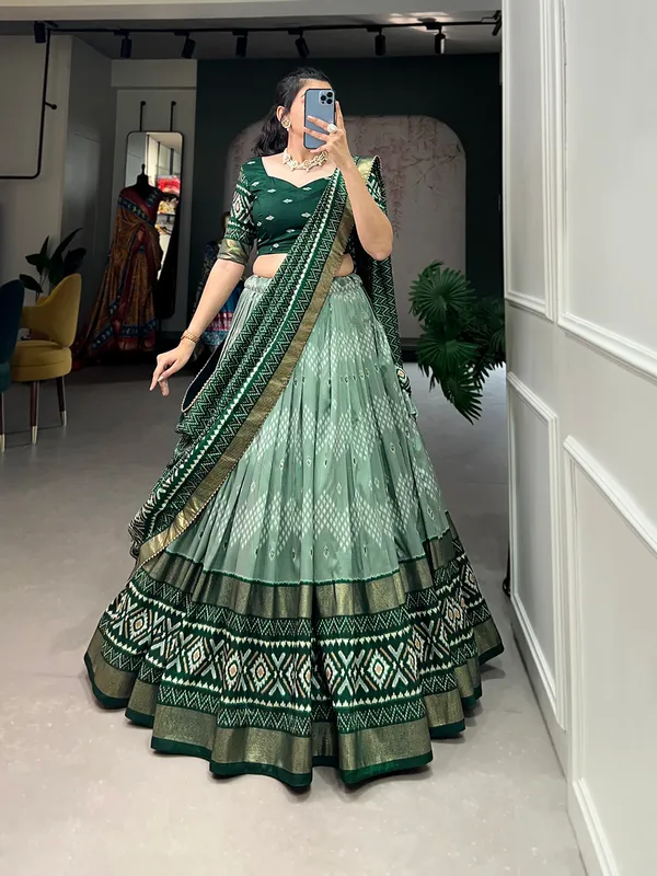 Green_Dola_Silk_Patola_Print_Traditional_Lehenga_Choli