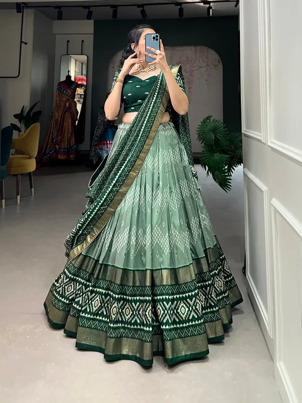 Green_Dola_Silk_Patola_Print_Traditional_Lehenga_Choli