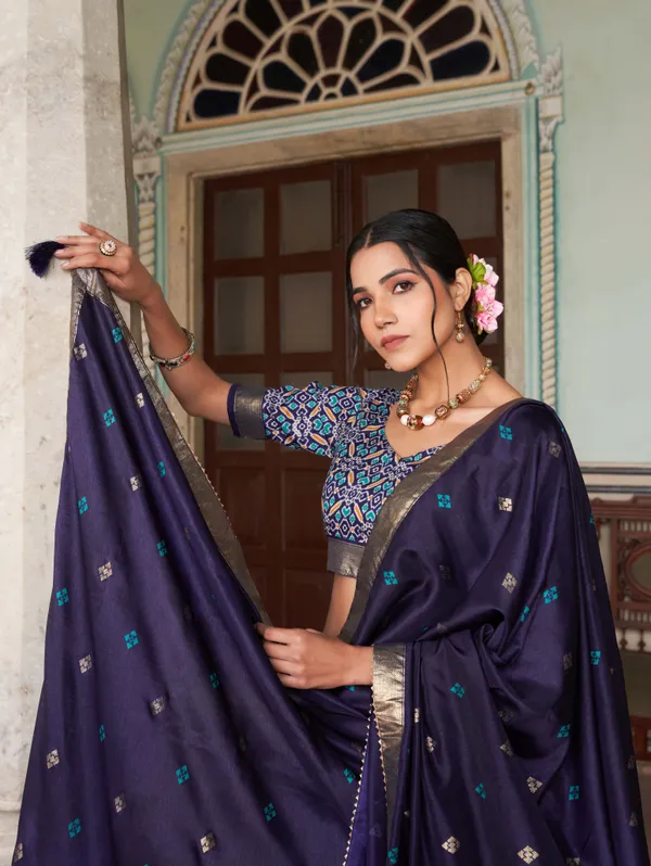 Blue_Patola_Print_Traditional_Lehenga_Choli_(Flower_N.Blue)
