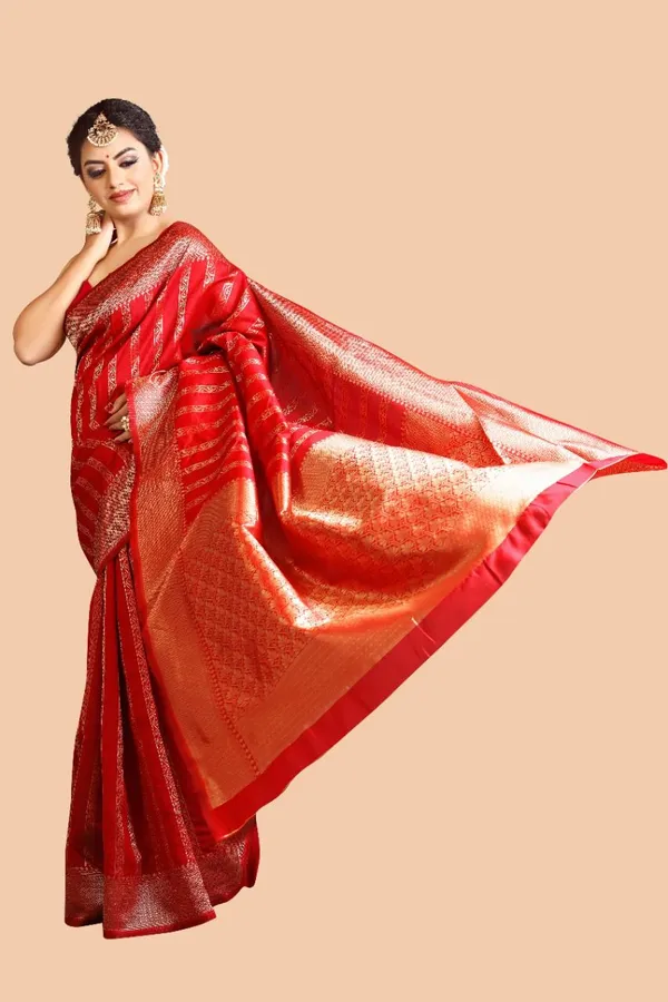 Red_Soft_Jequard_Weaving_Silk_Saree