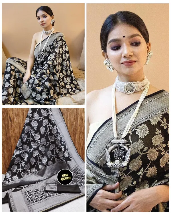 Black_Soft_jequard_Weaving_Silk_Saree