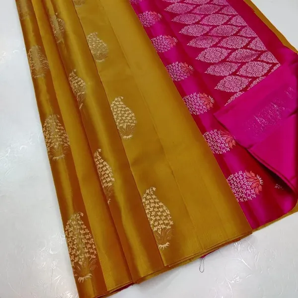 Yellow_Soft_jequard__Weaving_Silk_Saree
