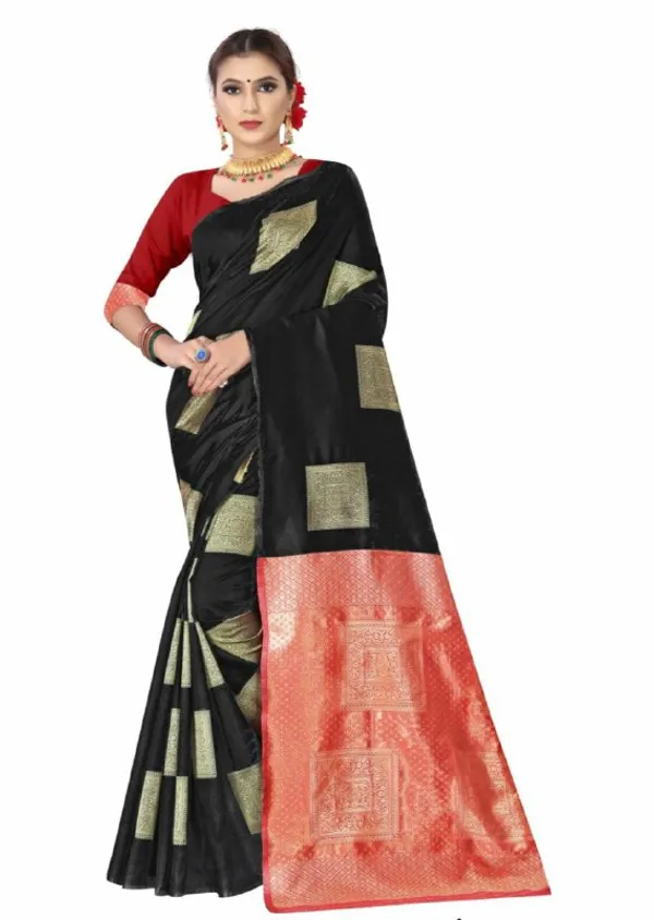 Black_Soft_jequard_Weaving_Silk_Saree