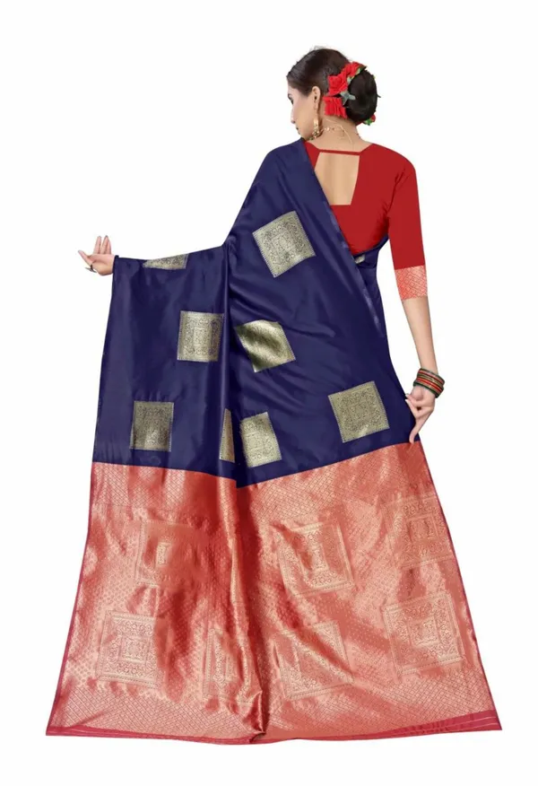 Blue_Soft_jequard__Weaving_Silk_Saree