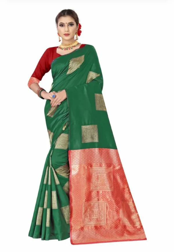 Green_Soft_jequard_Weaving_Silk_Saree