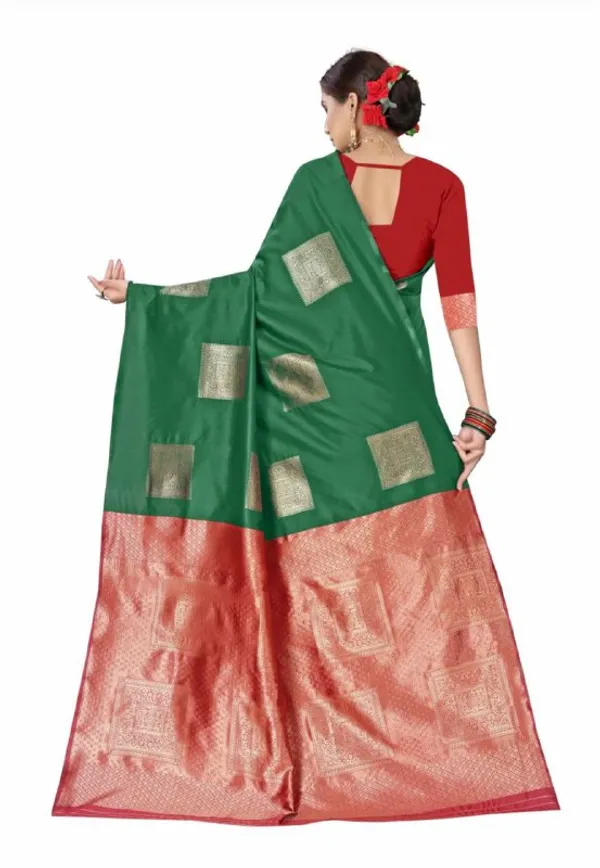 Green_Soft_jequard_Weaving_Silk_Saree