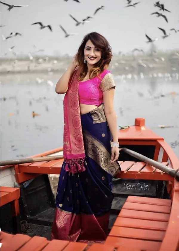 Blue_Soft_jequard__Weaving_Silk_Saree