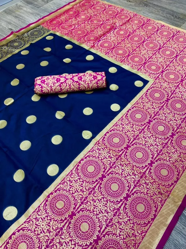 Blue_Soft_jequard__Weaving_Silk_Saree