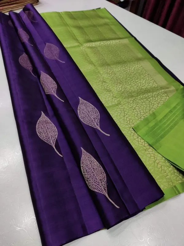 Purple_Soft_jequard__Weaving_Silk_Saree