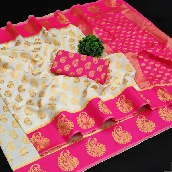 Pink_Soft_jequard__Weaving_Silk_Saree