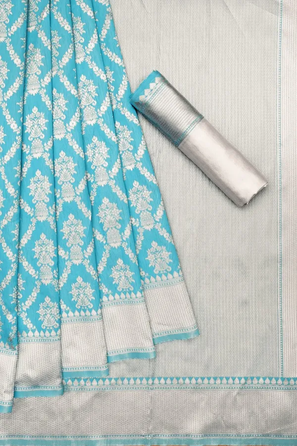 Sky_Blue_Soft_jequard__Weaving_Silk_Saree