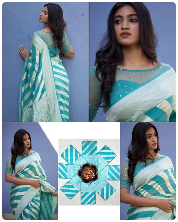 Sky_Blue_Soft_jequard_Weaving_Silk_Saree