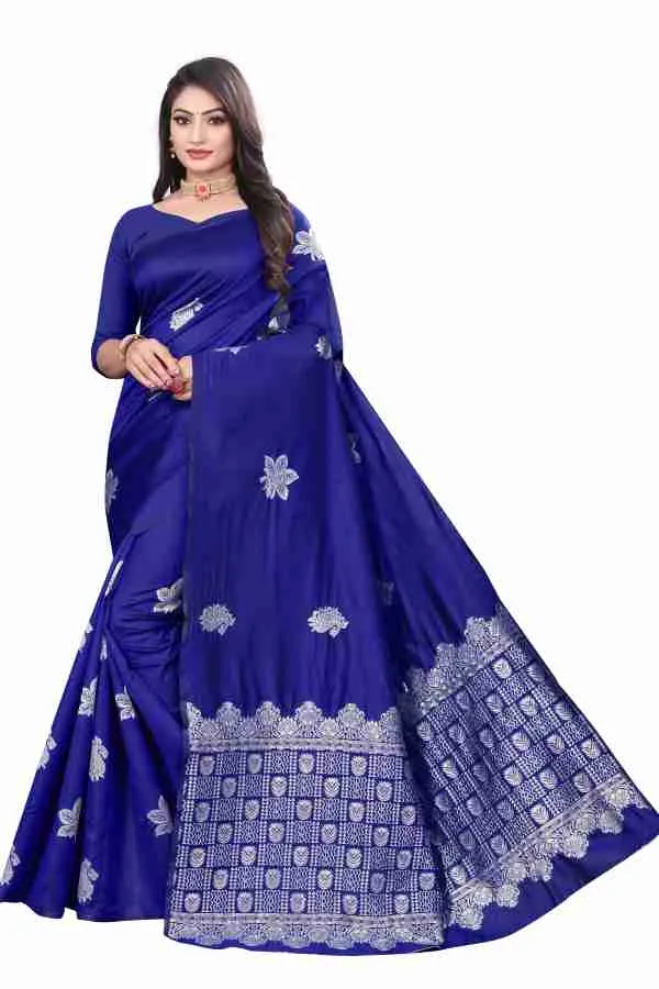 Blue_Soft_jequard__Weaving_Silk_Saree