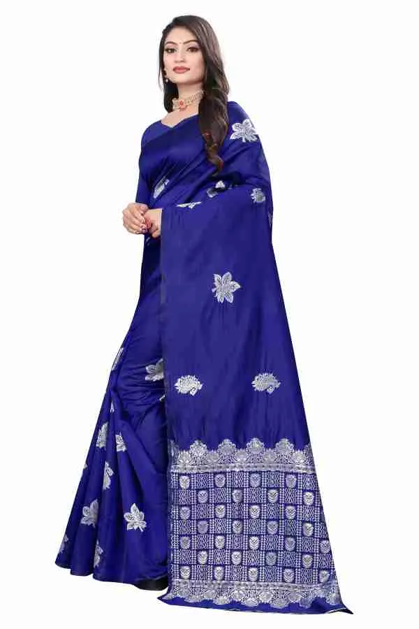 Blue_Soft_jequard__Weaving_Silk_Saree