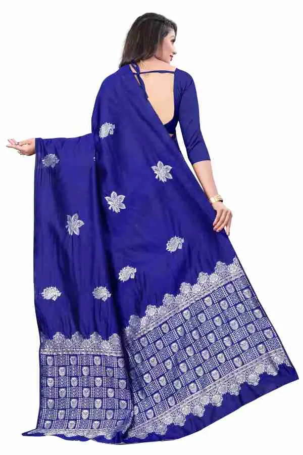 Blue_Soft_jequard__Weaving_Silk_Saree