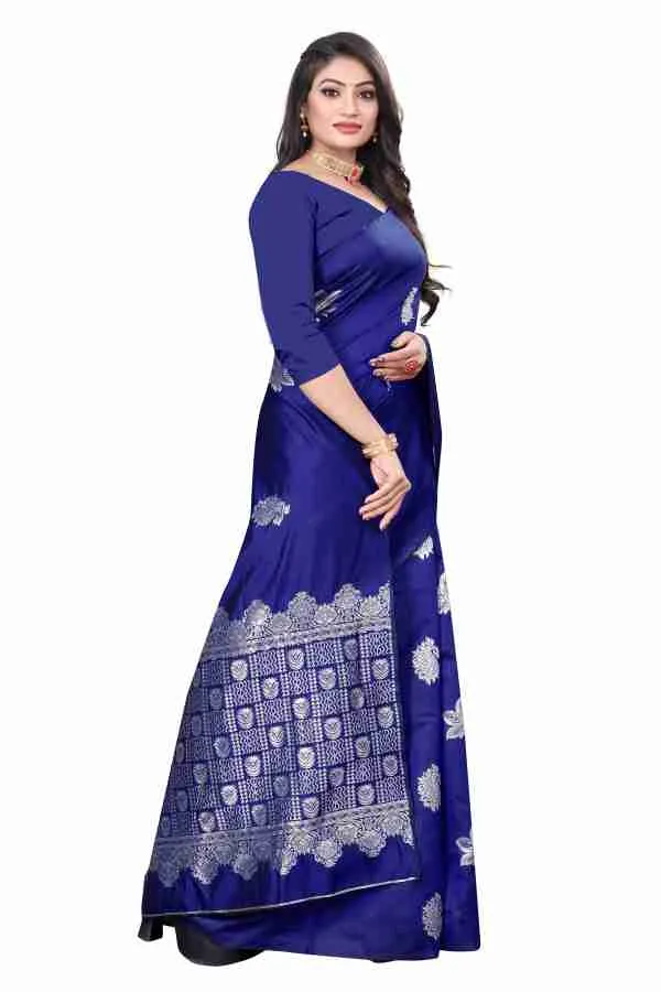 Blue_Soft_jequard__Weaving_Silk_Saree