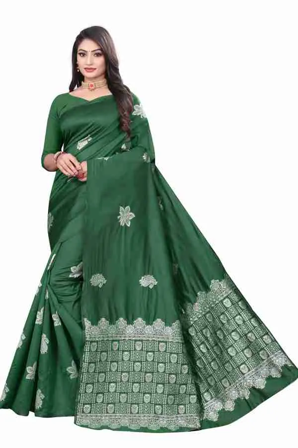 Green_Soft_jequard_Weaving_Silk_Saree