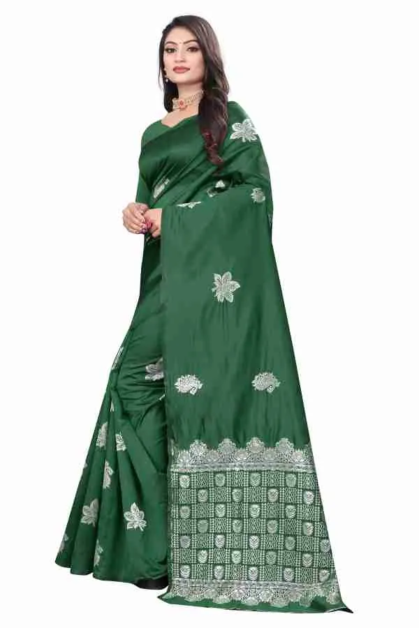 Green_Soft_jequard_Weaving_Silk_Saree
