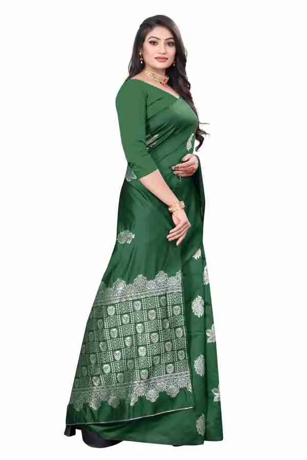 Green_Soft_jequard_Weaving_Silk_Saree